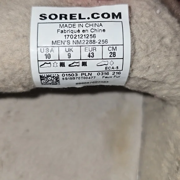 Sorel Men's Dude Moc Size 10, Brown and Gray Loafers - Picture 6 of 7